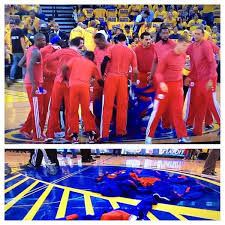 Protesting team members turn their uniforms inside out during playoff game.